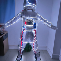Costume de danse astronaute rechargeable à LED Costume de robot à LED Spectacle de danse lumineux pour la fête en boîte de nuit
