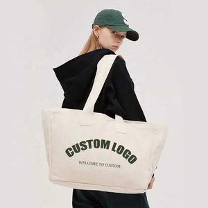 Grand <span class=keywords><strong>Sac</strong></span> Fourre-Tout en Toile Décontracté Grande Capacité avec <span class=keywords><strong>Fermeture</strong></span> Éclair, <span class=keywords><strong>Sac</strong></span> en Toile Personnalisé pour le Shopping, l'Usage Quotidien ou la <span class=keywords><strong>Plage</strong></span> - Product Image 1