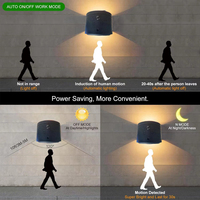 Lámparas magnéticas montadas en la pared 2 lados brillo ajustable luces inalámbricas Sensor de movimiento recargable Control remoto luz de pared