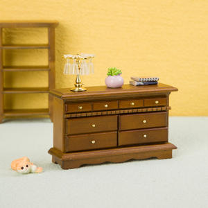1:12 DIY gabinete de madera gabinete de TV pecho cajones mesita de noche gabinete lateral decoración en miniatura modelo para casa de muñecas Mini muebles - Product Image 3