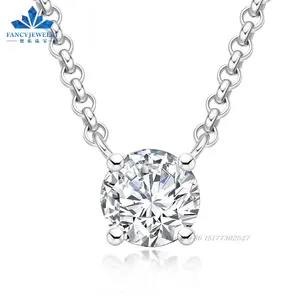 2CT 8mm D Farbe Runde Moissan ite Anhänger Hochzeits schmuck Sparkling Sterling Silber Anhänger Halskette für Frauen