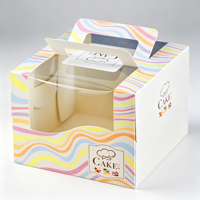 Boîte en papier jetable avec poignée, fenêtre transparente imprimée quadricolore, fermeture magnétique, matériaux recyclés, motif de logo personnalisé