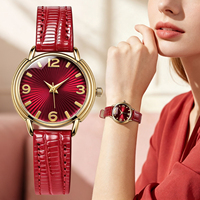 Montre analogique de luxe en quartz pour femmes et jeunes filles, bracelet en cuir PU, boîtier rond en alliage, personnalisable avec logo – Vente en gros pour le secteur de la mode