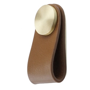 Modern Brown leather Furniture Hardware Cupboard Wardrobe cabinet handles drawer