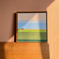 Peinture à l'huile sur toile, art abstrait de paysage marin, couleur Morandi, design moderne, cadre doré, fait à la main, salon