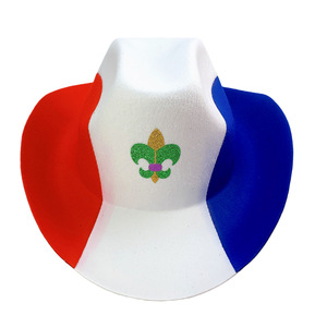 <span class=keywords><strong>Cappello</strong></span> da cowboy in feltro non tessuto di poliestere con bandiera a <span class=keywords><strong>tre</strong></span> colori, vendita diretta dalla fabbrica per partite di calcio USA-Canada - Product Image 4