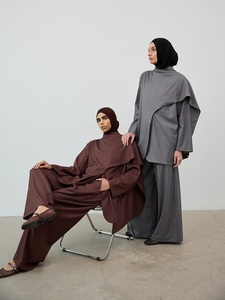 Elegant <strong>Kaftan</strong> <strong>Top</strong> with Wide Leg Trousers Muslim Women Modest Fashion Abaya Style Islamic Clothing Collection - Product Image 2