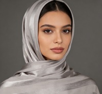 Tela Satén de Poliéster a Cuadros y Rayas A7 en Oferta para Hijab, Pañuelos y Turbantes, Transpirable, Ligera, para Uso Diario Informal