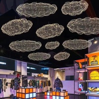 Lustre Moderne LED Effet Étoile Lumineuse, Cube Lumineux Design pour Villa, Duplex, Nouveau Restaurant, Salon, Grands Lustres