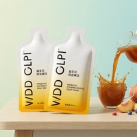 Sachet plat personnalisé en plastique alimentaire imprimé pour liquides, 15ml 30ml, pour sirop, avec encoche de déchirement, forme bouteille