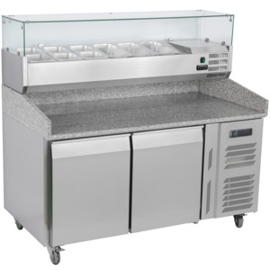 Refrigerador Comercial <span class=keywords><strong>SUMYO</strong></span> PZ385 de Acero Inoxidable para Cocina, Gran Capacidad 201/304, Temperatura Única, Banco de Trabajo para Pizza con Ventilador - Product Image 5