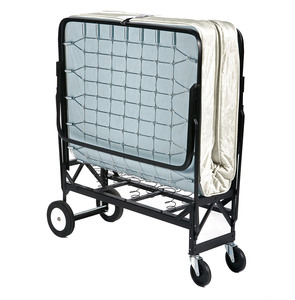 Cama Plegable Moderna para Hotel, con Base Metálica Negra, Colchón de Resortes, Cama Adicional Individual Móvil para Motel y Hotel - Product Image 1