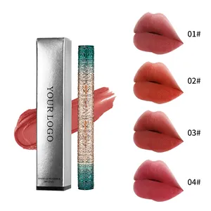 Natural Lotus Lipstick Is Not Easy to Lose Color Velvet Mist Face Matte Moisturizing Long Holding Makeup Thin Tube Lipstick