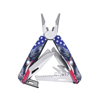 Pince multifonction de qualité industrielle, couteau pliant en acier inoxydable avec poignée en aluminium, mâchoires dentelées, mesure métrique, pour camping et EDC