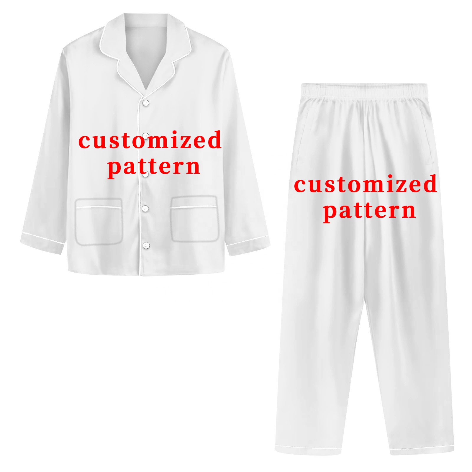 Custom Printing Pajamas Floral Long Sleeve Button down Sleepwear Soft Spandex Polyester Pajamas Set for Women A4199901
