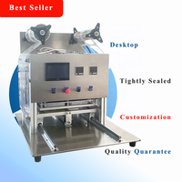 Machine de scellage thermique pneumatique automatique haute productivité pour emballage alimentaire, barquettes en plastique, films et sacs en feuille, à économie d'énergie