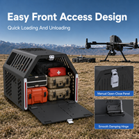 Boîte de transport pour drone 8L, charge utile 5 kg, conteneur de transport UAV avec système de déverrouillage électrique à double porte