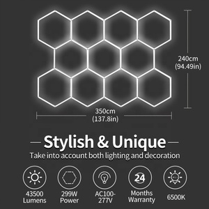 Luminaires suspendus <span class=keywords><strong>LED</strong></span> hexagonaux en nid d'abeille pour entrepôts, garages et laveries automobiles - Product Image 5