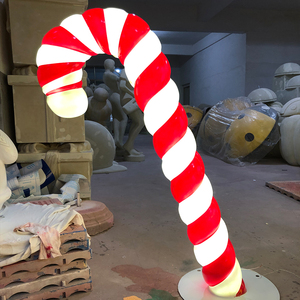 Personalizar al aire libre gran fibra de vidrio iluminado bastón de caramelo donut <span class=keywords><strong>macaroon</strong></span> accesorios Gigantes/adornos de dulces de Navidad para la decoración del centro comercial - Product Image 1