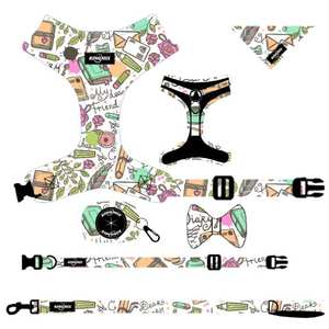 Harness anjing timbal depan, Harness anjing cetak kustom, tali kerah Harness dada, tas kotoran, wadah anjing, rompi anjing beludru untuk <span class=keywords><strong>Pitbull</strong></span> - Product Image 4