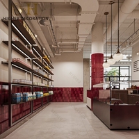 Vitrine de présentation de pâtisseries haut de gamme, comptoir de bar à café en marbre, mobilier de boulangerie sur mesure