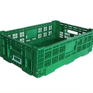 RFID Tracking Plastic Crate Foldable Transport Basket Pertinent With Vent System For Cargo Transport For Fruit And Vegetable