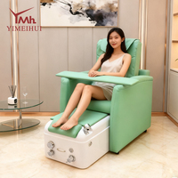 Mobilier de luxe pour salon de manucure et pédicure Massage électrique des pieds fauteuil de manucure et pédicure avec pompe de vidange inclinable