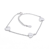 Fine Saint Valentin Bijoux Bracelet peut être laser logo personnalisé Romantique Coeur Charme Bracelet Fille 925 argent sterling