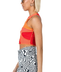 Summer crop top fashion slim t-shirt senza maniche color mat - Product Image 3