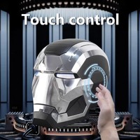 Casco Eléctrico Inteligente para Adultos con Máscara Facial Completa, Control Remoto, Luz y Sonido