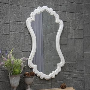 Miroir mural de chambre à coucher en bois rustique blanc crème écologique de 5 mm d'épaisseur, panneau de décoration de fond nordique pour la maison - Product Image 1