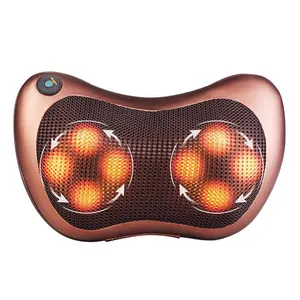 Travel Portable Waterproof Electric Heating Kneading Back Neck Shoulder Massager Pillow For Home-Use And Car Use