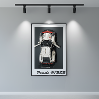 2026 Ensemble de panneaux arrière pour mur suspendu, à haute compatibilité, pour affichage automobile, avec motifs photo, abstrait moderne, noir mécanique, style blocs de construction