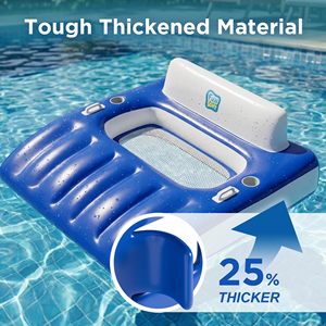 Wholesale Outdoor Inflatable Pool Lounge Float for Adults Large Swimming Sofa Mesh Recliner with Cup Holder Lake River Party - Product Image 4