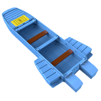 Bateau pliant robuste en PE, modulaire, léger, pour transport sur toit de voiture, épaissi, renforcé, écologique, recyclable, avec un grand espace de rangement pour l'équipement de pêche