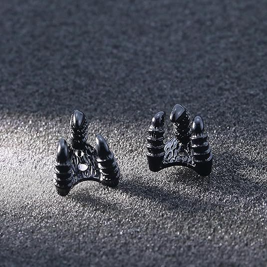 Dragon claw earrings-gunmetal black