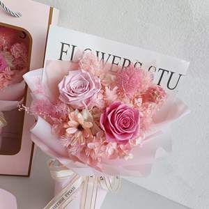 Rosas rosas para siempre Regalos <span class=keywords><strong>De</strong></span> <span class=keywords><strong>San</strong></span> <span class=keywords><strong>Valentin</strong></span> Ramos <span class=keywords><strong>de</strong></span> rosas personalizados preservados Flor para siempre <span class=keywords><strong>de</strong></span> larga duración para Decoración - Product Image 2