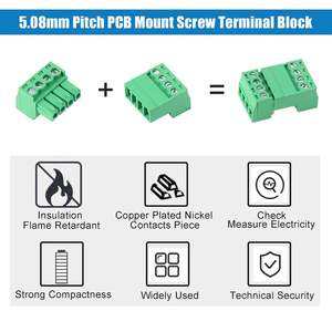 Set di 10 2 Pin 5.08mm Pitch Phoenix Plug compatibile PCB montaggio connettore morsetto a vite connettore maschio femmina collegabile - Product Image 3