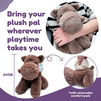 Coussin chauffant portable en peluche hippopotame mignon pour enfants, réutilisable et chauffant au micro-ondes, pour la thérapie par la chaleur