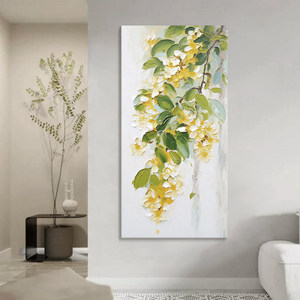 Osmanthus Hand Painted Oil Painting 60x120cm Abstract Art Living Room <b>Wall</b> Decor <b>Flower</b> Art - Product Image 1