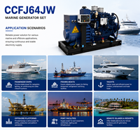 Groupe électrogène diesel marin électrique SCDC64JW 64 kW à refroidissement par eau douce 24 V, alimenté par SCDC WP4CD100E201 pour bateau de pêche