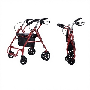 Senior <b>Walker</b> With Seat And Basket Four Wheel Rollator For <b>Elderly</b> Mobility Aid - Product Image 4