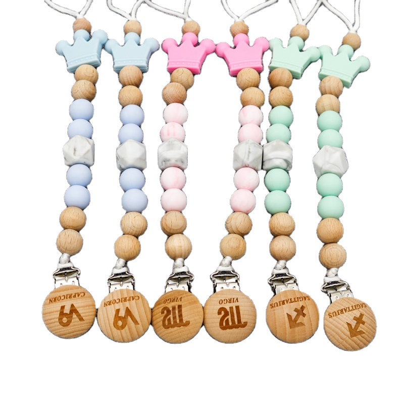 Детские интересные соски Детские продукты, цветок деревянные бусины цепи Прорезыватель соски клип младенческой Детские пустышки Прорезыватель игрушка