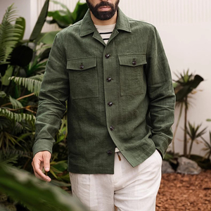 OEM personalizado estilo italiano <span class=keywords><strong>camisas</strong></span> de los hombres al por mayor de negocios Casual fiesta de lino ropa de trabajo chaqueta de comercio exterior <span class=keywords><strong>camisas</strong></span> - Product Image 2