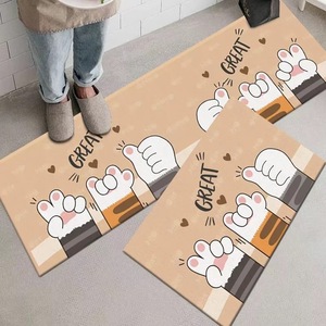 Crystal velvet floor mat <strong>Rug</strong> Set Morandi Non-slip Soft Absorbent Quick-dryingn Kitchen Decor - Product Image 4