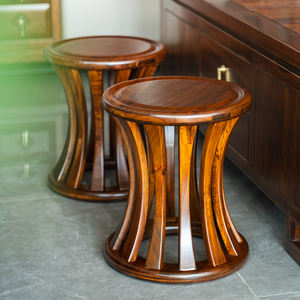 Taburete de <span class=keywords><strong>tambor</strong></span> de madera de ébano sólido nuevo estilo chino moderno elegante mesa de centro con asientos cómodos - Product Image 1