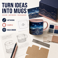 Taza de Cerámica Personalizada con Diseño de Montaña Celestial Dorada, Lista para Regalo, Taza para Café o Té, para Promociones, Minoristas, Marcas Corporativas, OEM, ODM