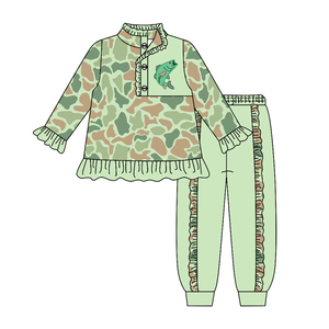GLP3308 Ensemble western personnalisé pour petite fille, imprimé camouflage végétal, tenues d'automne pour enfants, vente en gros de vêtements pour filles - Product Image 4