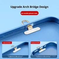 Correa para Teléfono con Logotipo Personalizable, Mini Espaciador de Acero Inoxidable, Clip Silencioso, Colgante, Adhesivo Trasero, Conector Metálico Delgado y Resistente