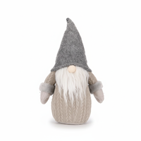 Versandfertige Feiertags-Gartenzwerg-Filzhüte, Strickmuster, Gefüllte Puppe, Grau-Haferfarben, Nordische Dekoration